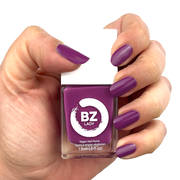 Vegan nail polish grape purple BZ Lady Calabasas