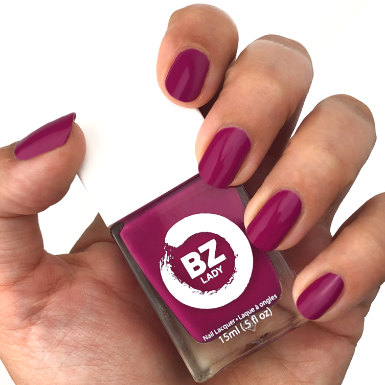 Vegan nail polish purple BZ Lady Manhattan