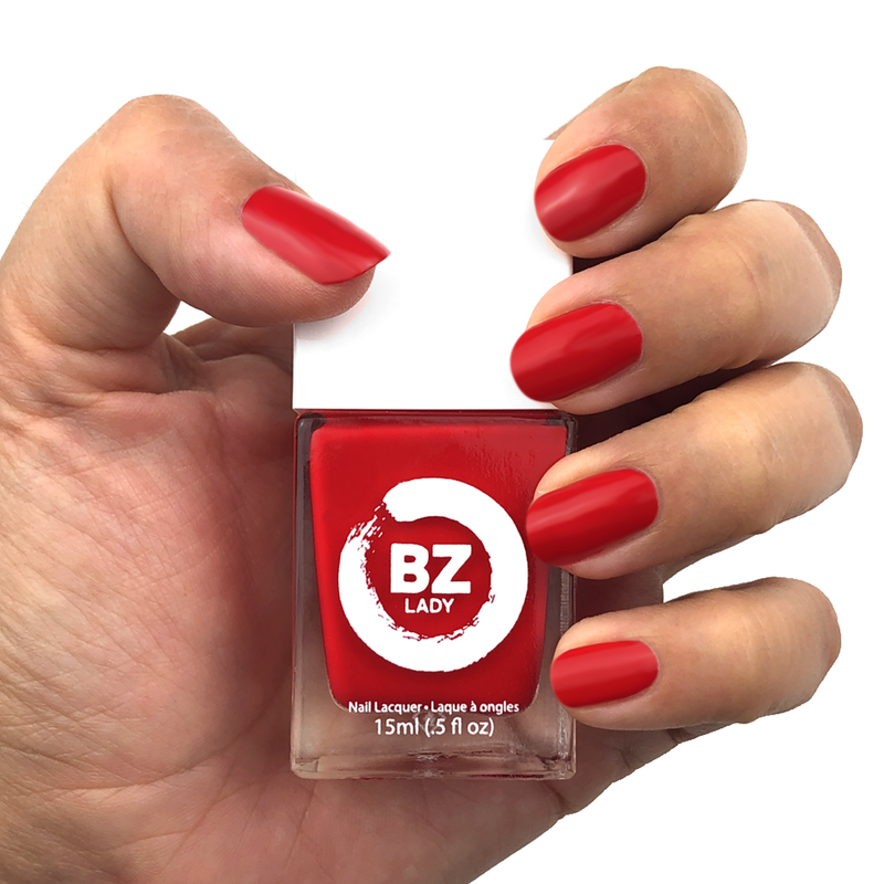 Vegan nail polish red BZ Lady Hollywood