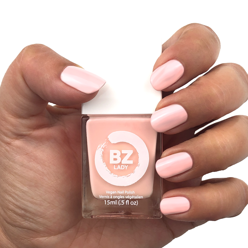 Vegan nail polish pastel pink BZ Lady Carcassonne