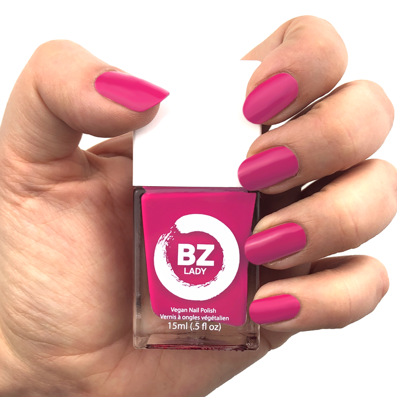 Vegan nail polish fuchsia pink BZ Lady Bali