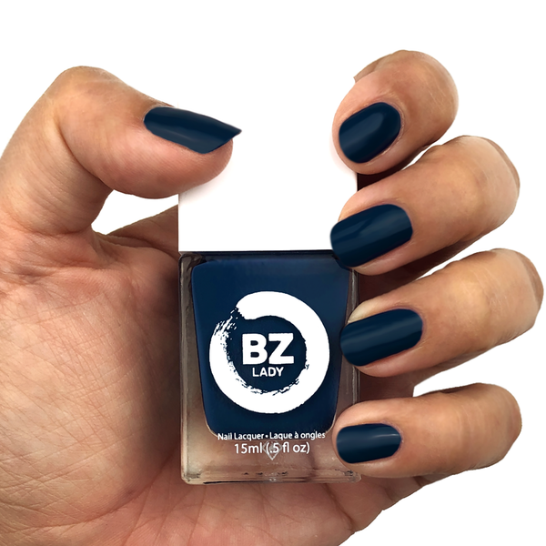 Vegan nail polish dark midnight blue BZ Lady Melbourne