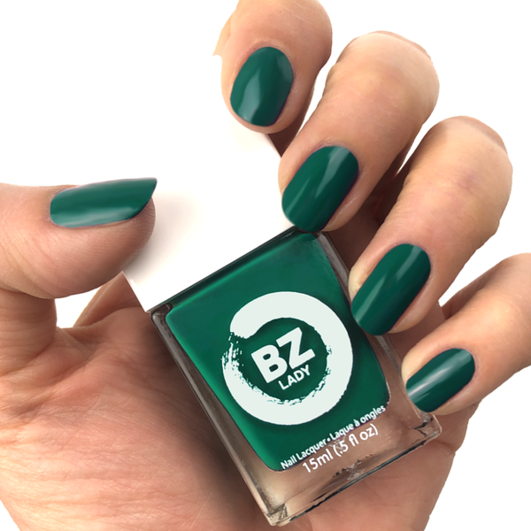 Vegan nail polish dark forest green BZ Lady Sydney