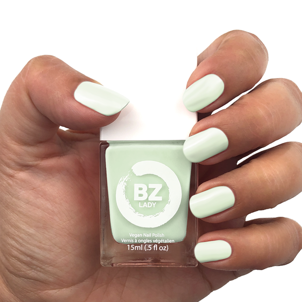 Vegan nail polish light pastel green BZ Lady Orlando