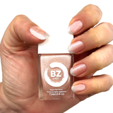 Vegan nail polish sheer beige pink with glitters BZ Lady Verona