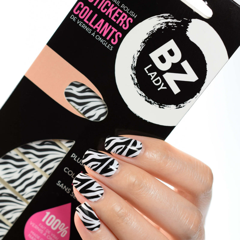 Vegan Nail Polish Stickers BZ Lady Zebra